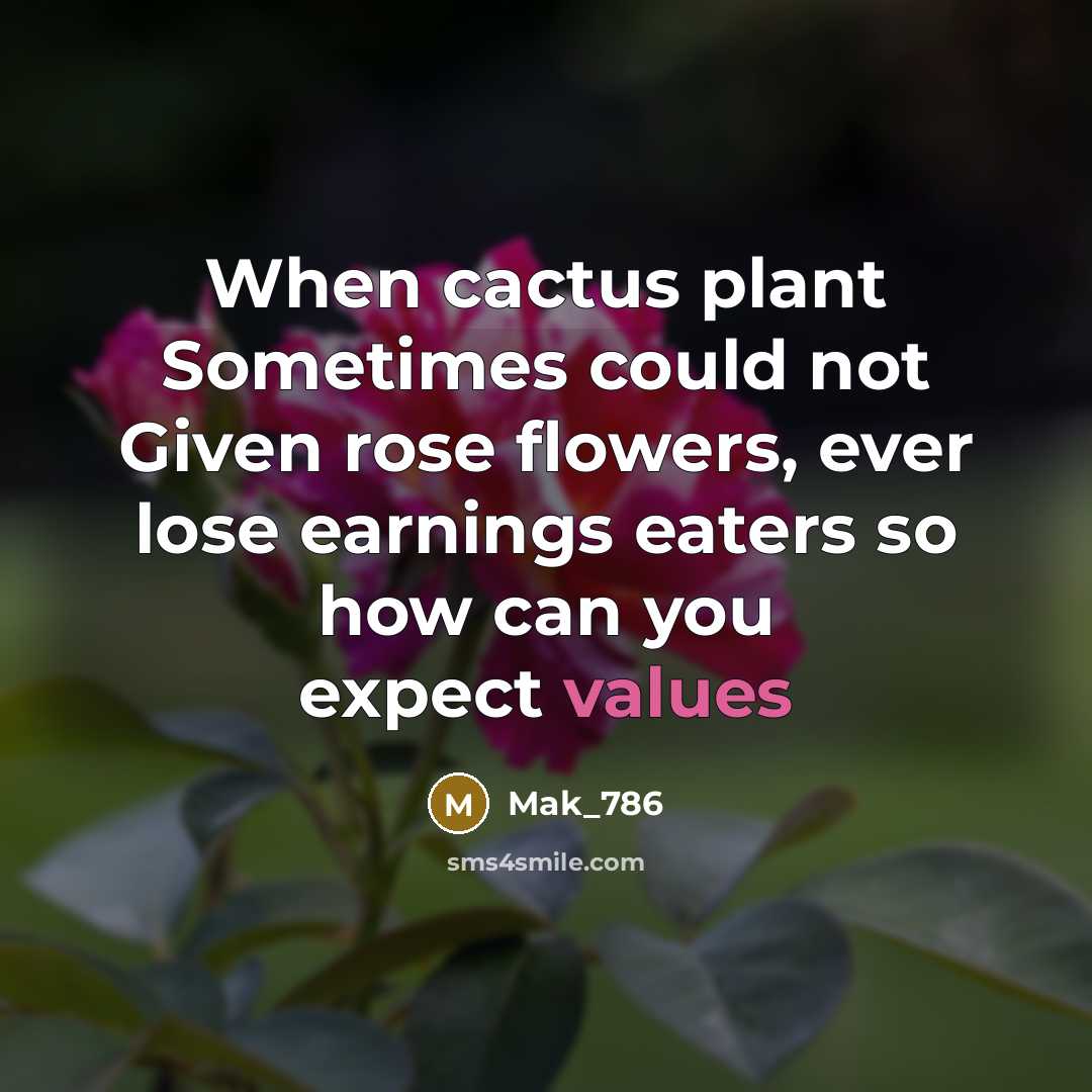 “When cactus plant Sometimes could not Given rose flowers, ever lose earnings eaters so how can you expect values” quote by Mak_786