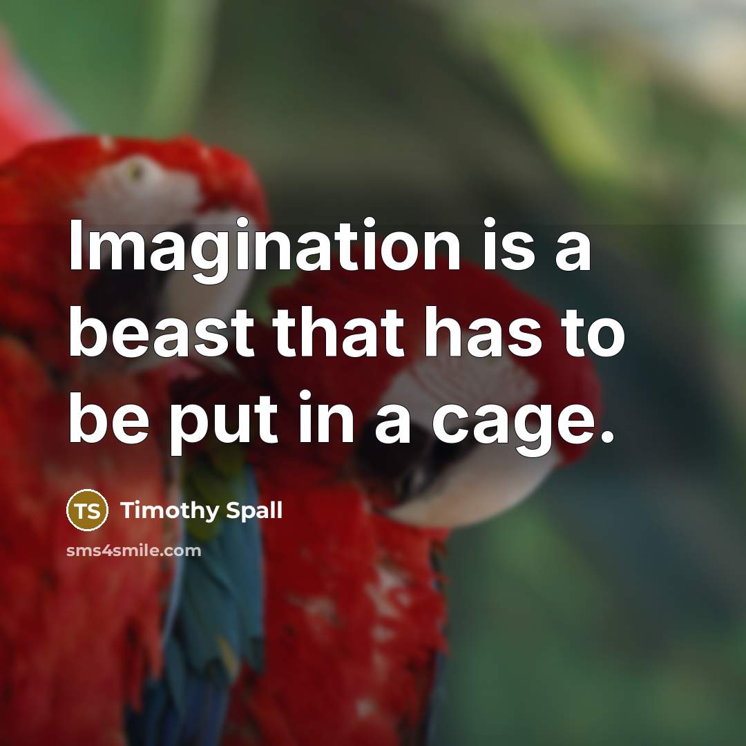“Imagination is a beast that has to be put in…” quote by Timothy Spall