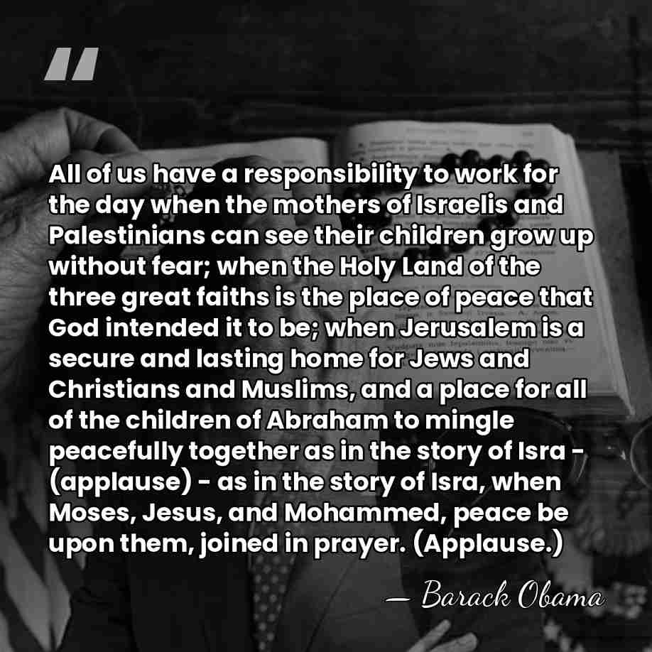 All of us have a responsibility to work for the day when&hellip; - Barack Obama