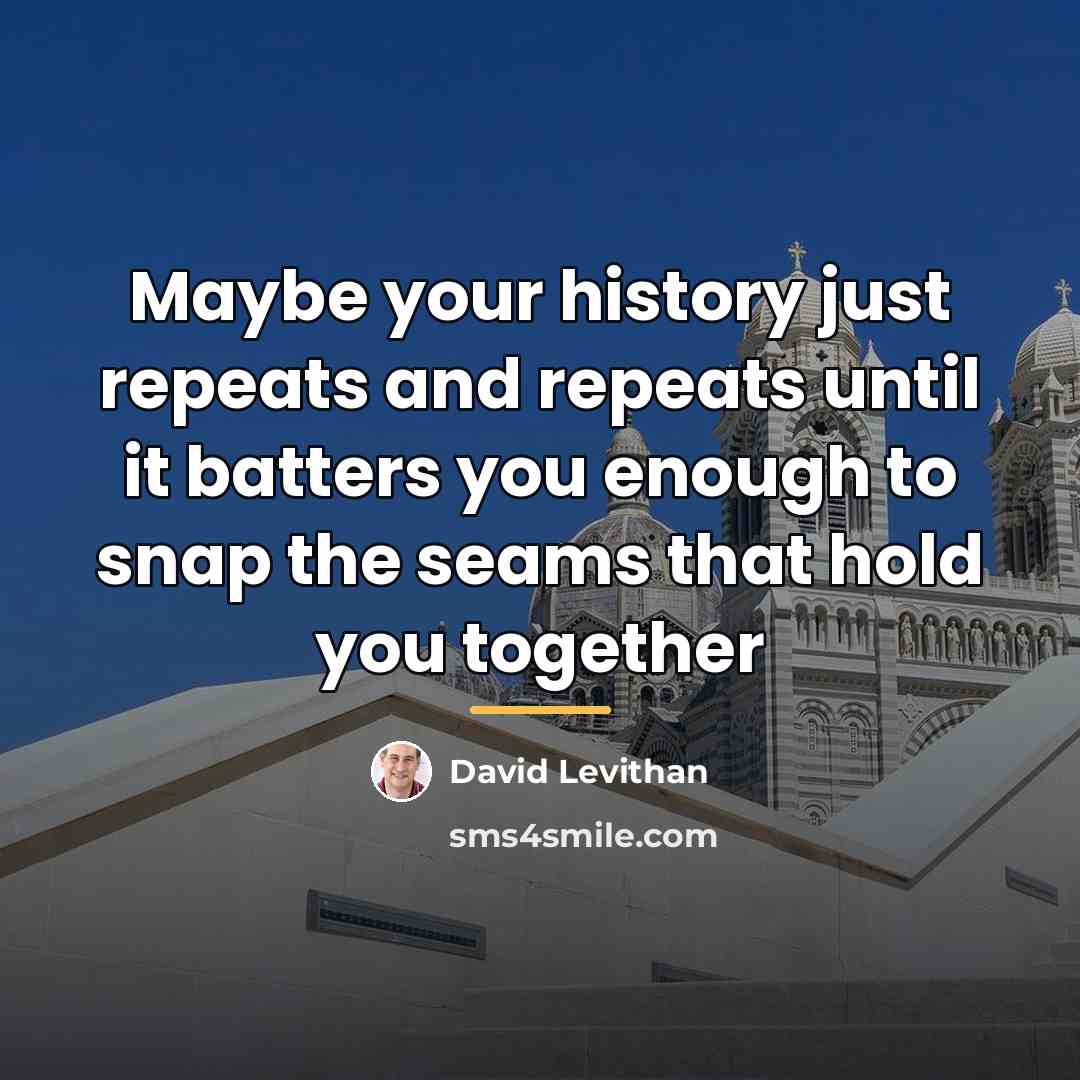 “Maybe your history just repeats and repeats until it batters…” quote by David Levithan