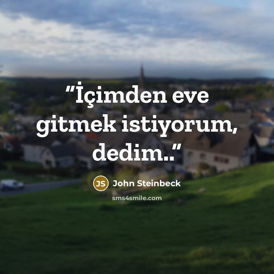 “İçimden eve gitmek istiyorum, dedim..” quote by John Steinbeck