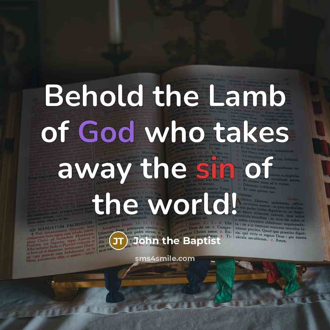 “Behold the Lamb of God who takes away the sin of the world!” quote by John the Baptist