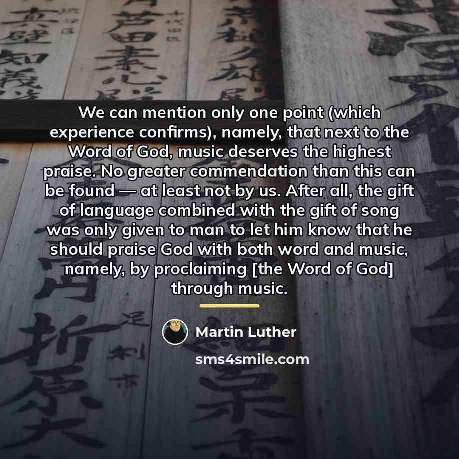 “We can mention only one point (which experience confirms), namely,…” quote by Martin Luther
