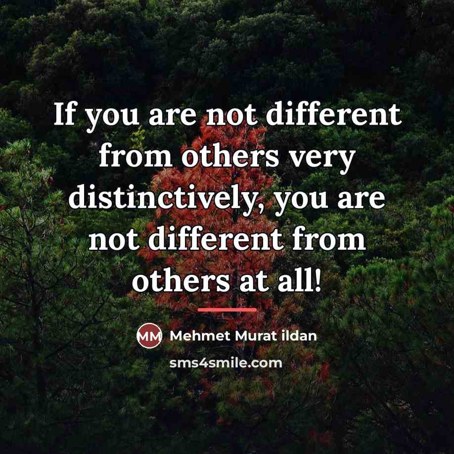 “If you are not different from others very distinctively, you…” quote by Mehmet Murat Ildan