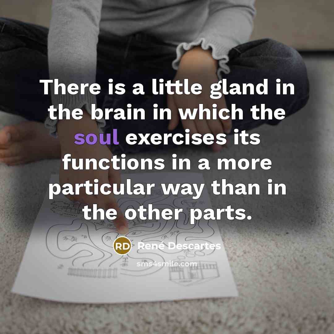 “There is a little gland in the brain in which…” quote by Rene Descartes