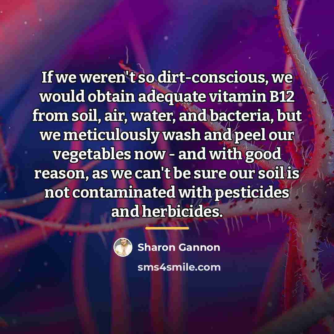 “If we weren't so dirt-conscious, we would obtain adequate vitamin…” quote by Sharon Gannon