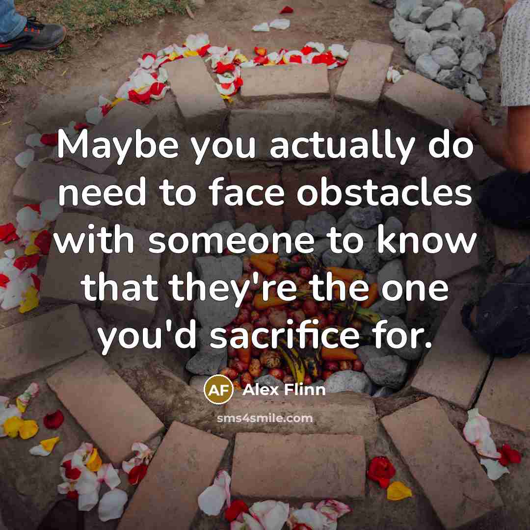 “Maybe you actually do need to face obstacles with someone…” quote by Alex Flinn