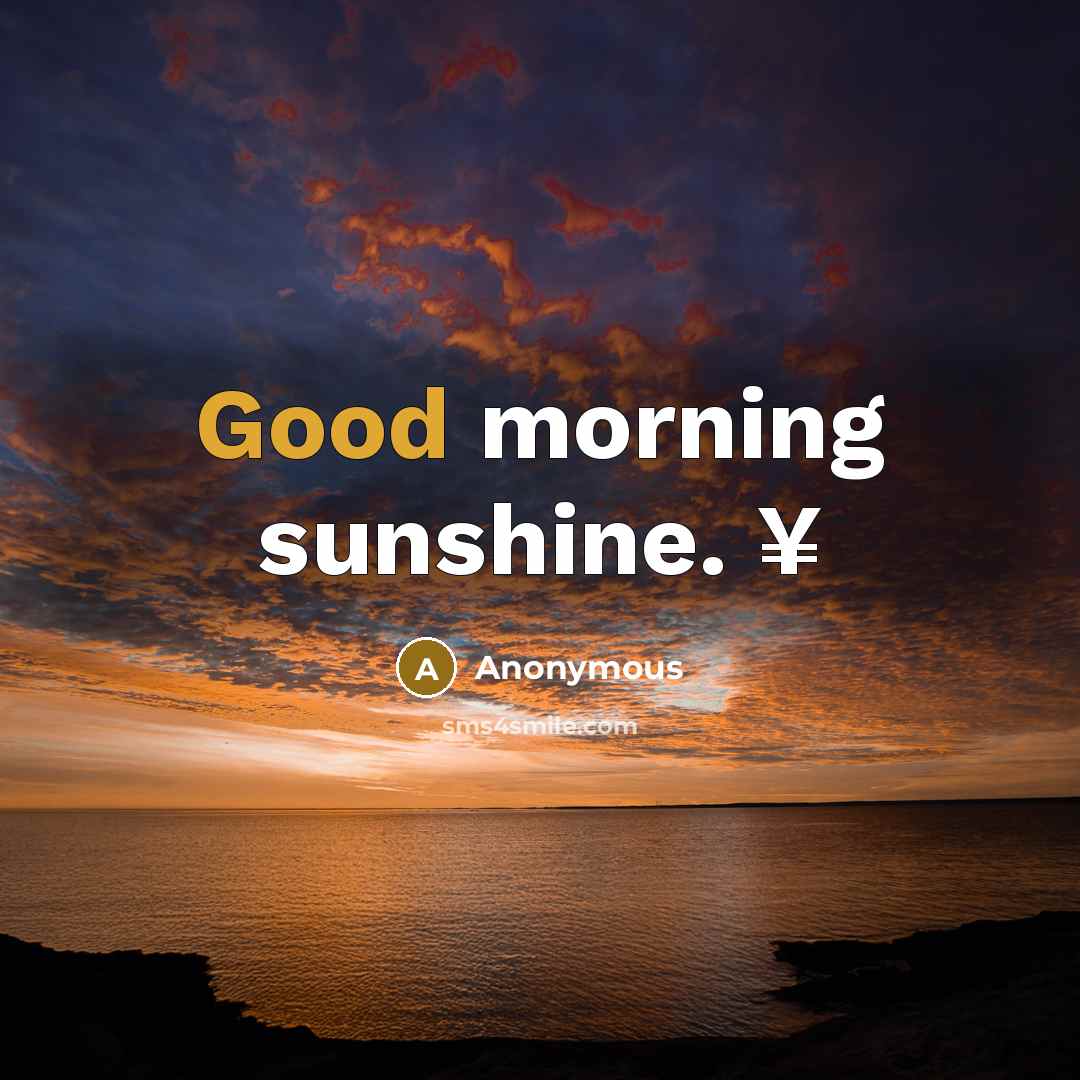 “Good morning sunshine. ¥…” quote by Anonymous