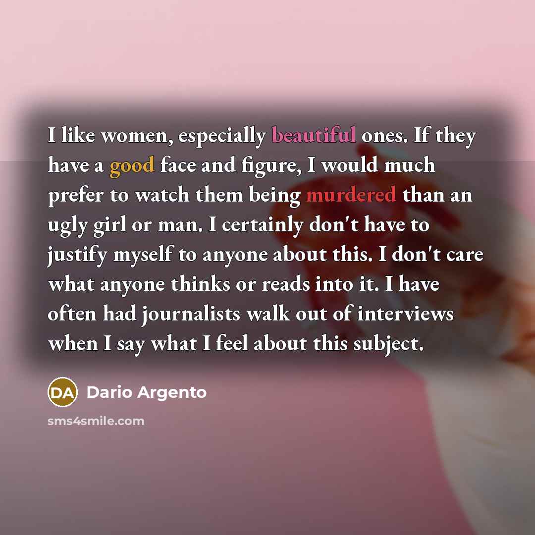 “I like women, especially beautiful ones. If they have a…” quote by Dario Argento