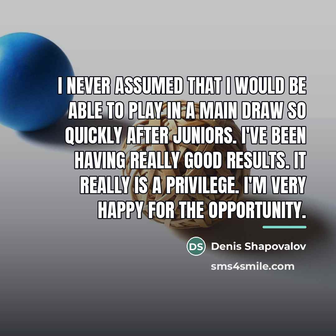 “I never assumed that I would be able to play…” quote by Denis Shapovalov