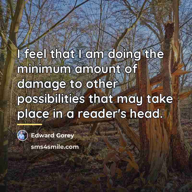 “I feel that I am doing the minimum amount of…” quote by Edward Gorey