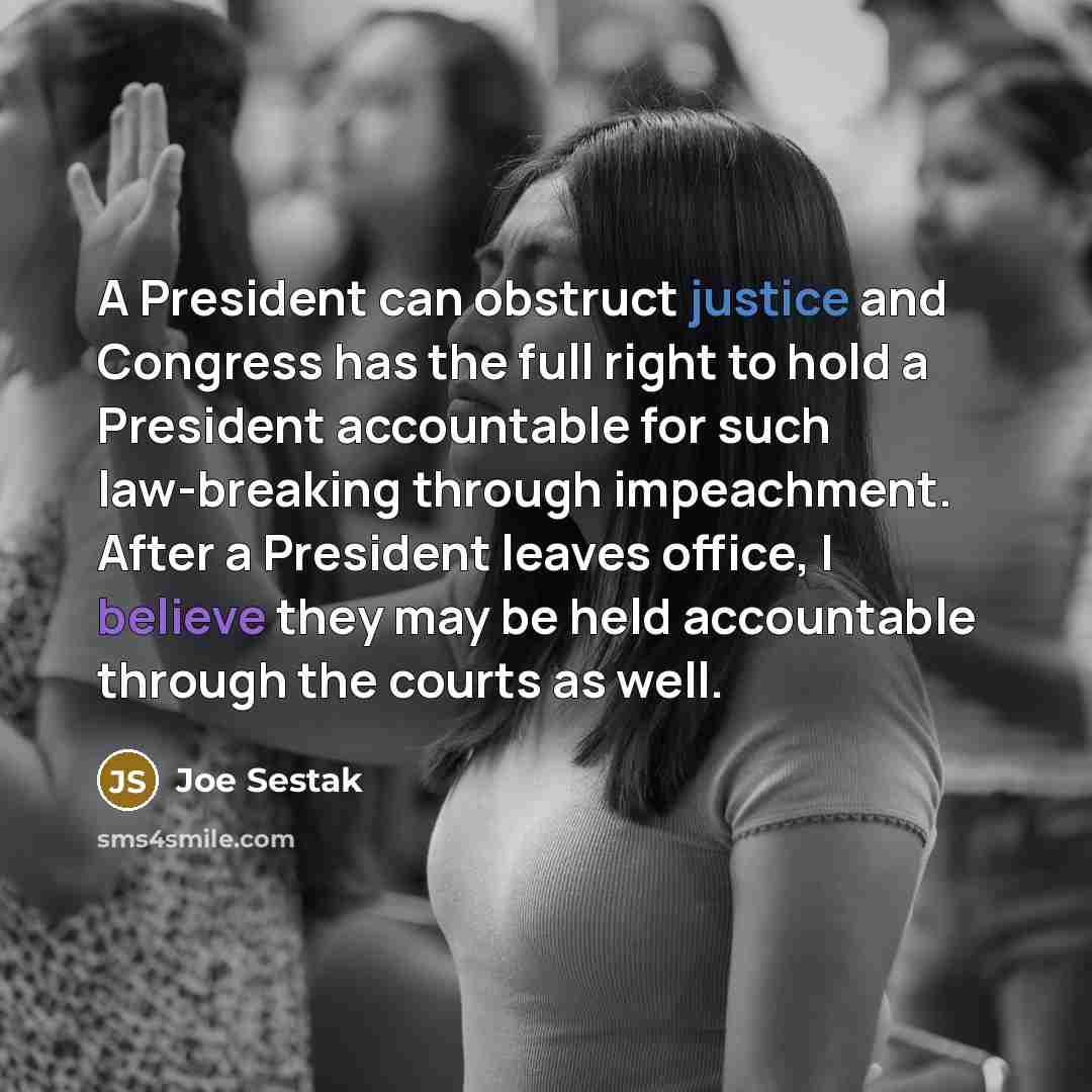 “A President can obstruct justice and Congress has the full…” quote by Joe Sestak