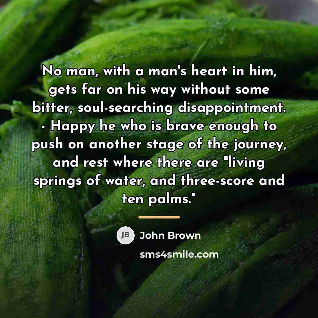 “No man, with a man's heart in him, gets far…” quote by John Brown