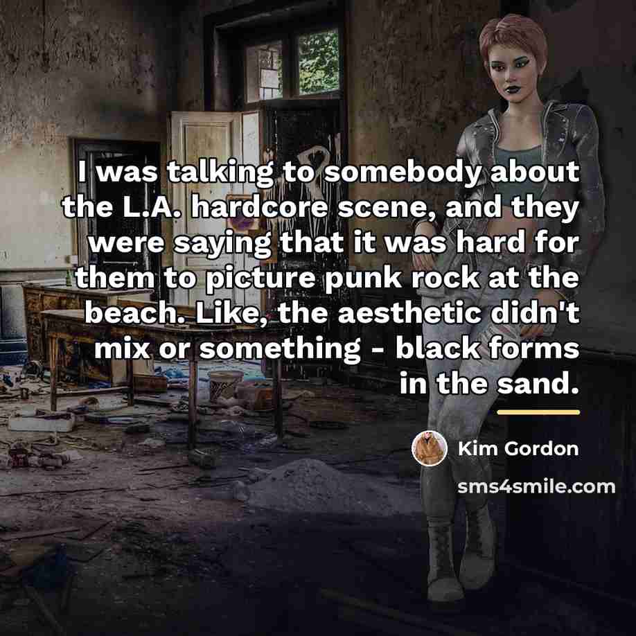 “I was talking to somebody about the L.A. hardcore scene,…” quote by Kim Gordon