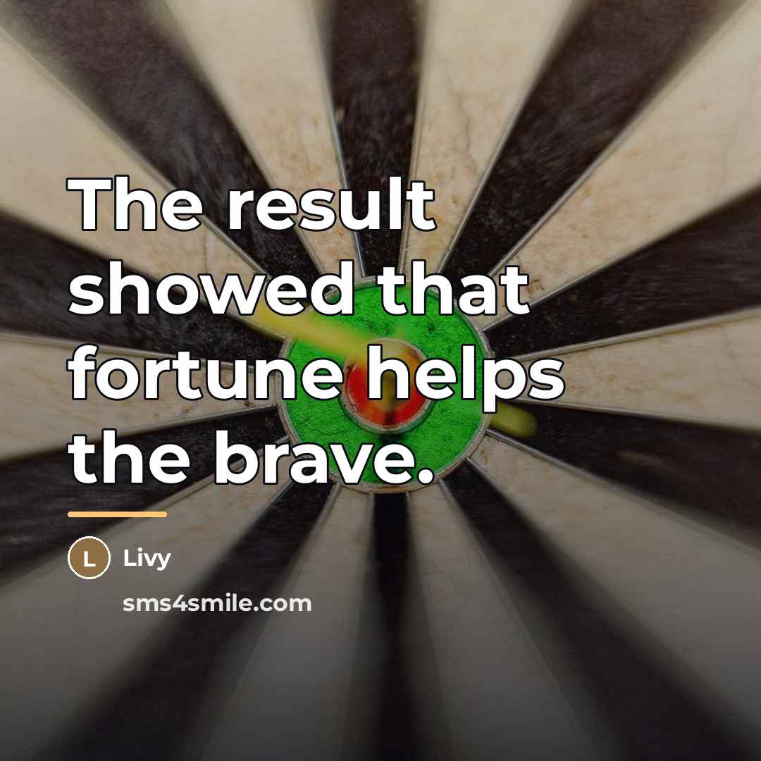 “The result showed that fortune helps the brave.…” quote by Livy