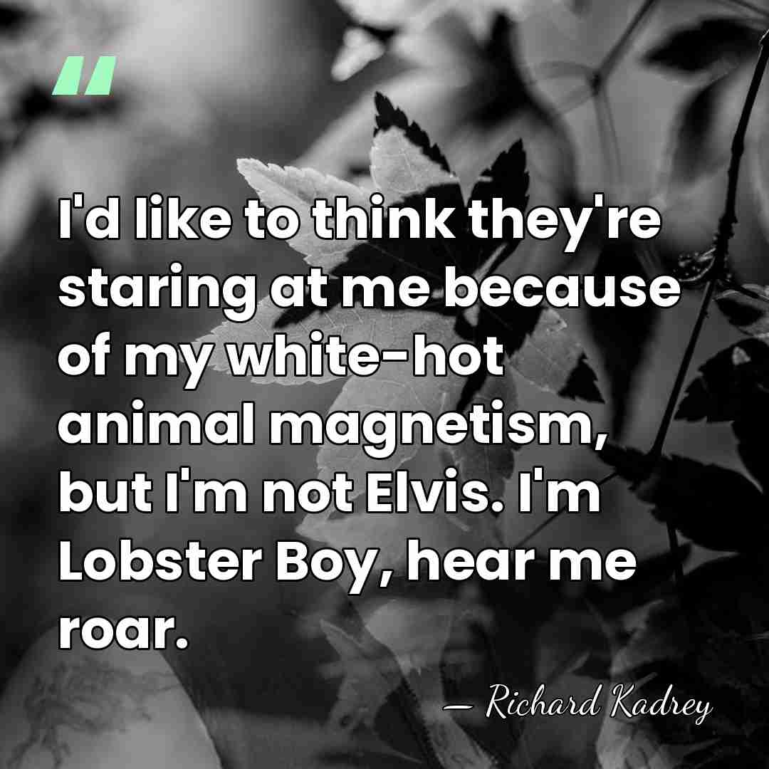 I'd like to think they're staring at me because of my white-hot&hellip; - Richard Kadrey