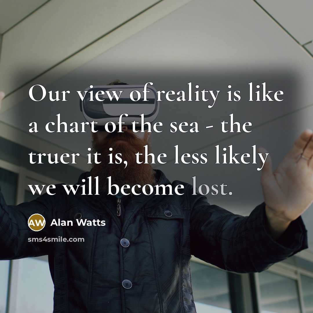 “Our view of reality is like a chart of the…” quote by Alan Watts
