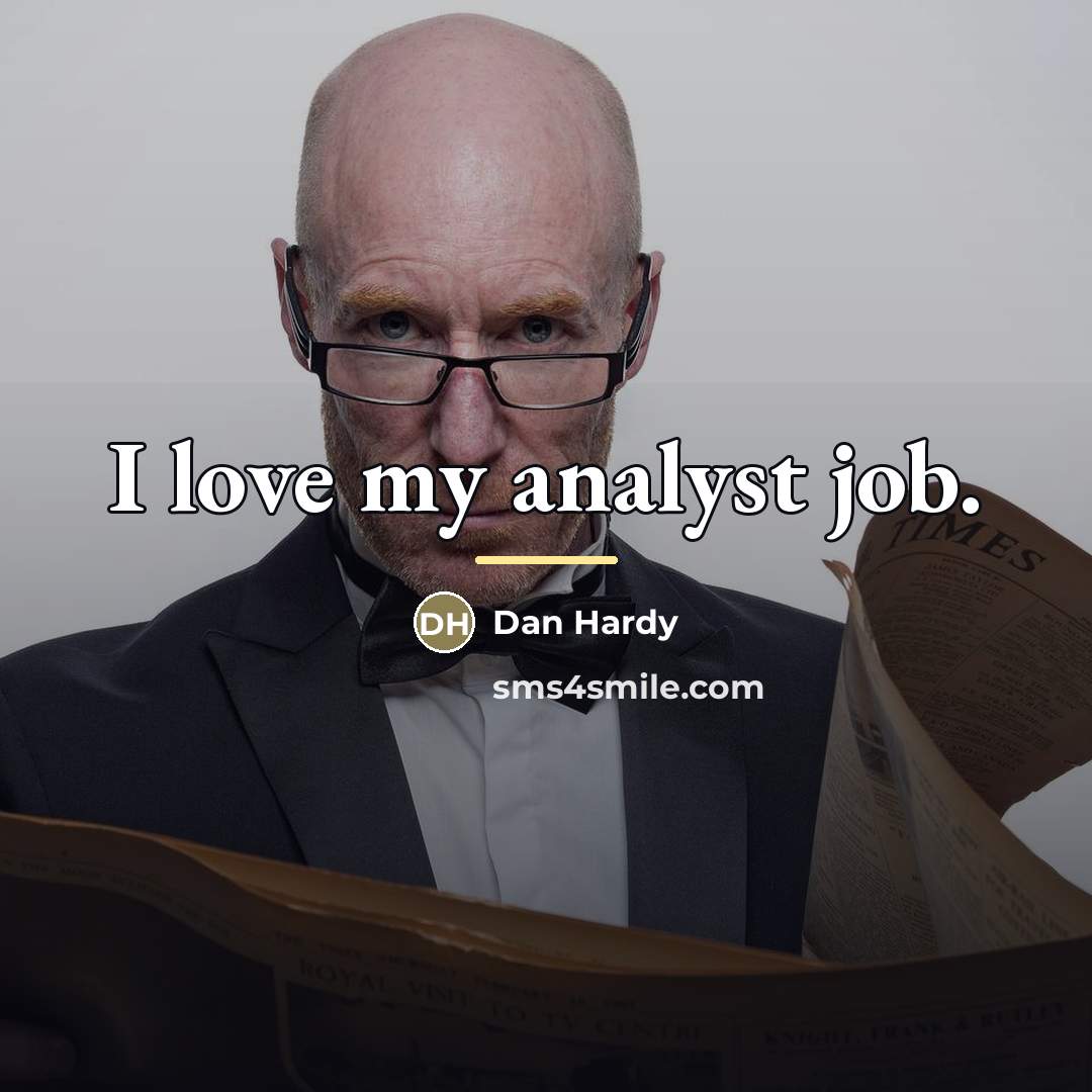 “I love my analyst job.…” quote by Dan Hardy