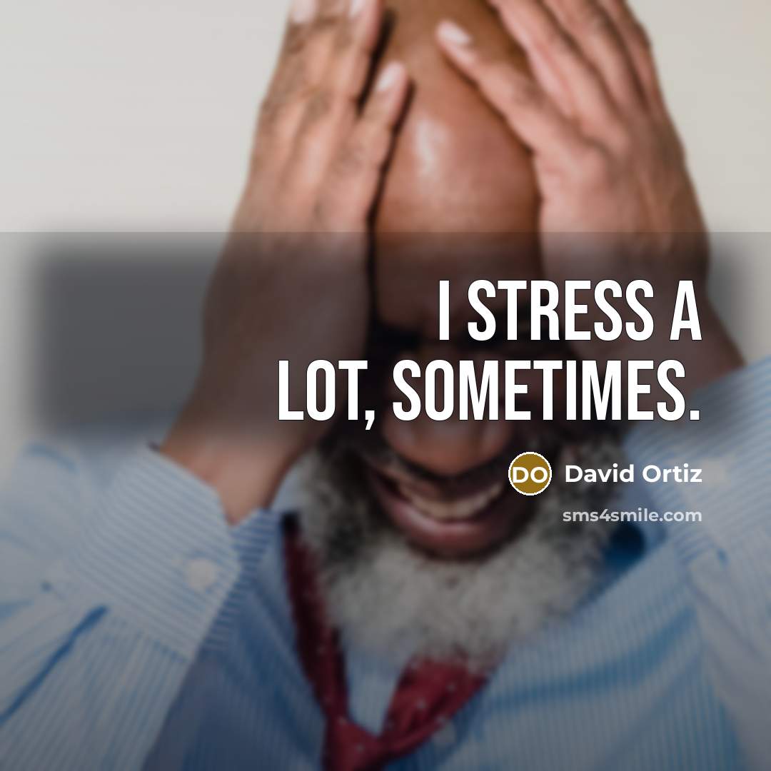 “I stress a lot, sometimes.…” quote by David Ortiz
