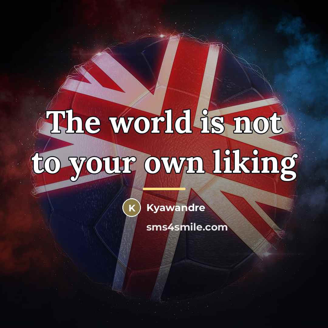 “The world is not to your own liking…” quote by Kyawandre