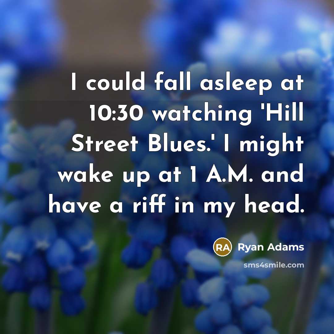 “I could fall asleep at 10:30 watching 'Hill Street Blues.'…” quote by Ryan Adams