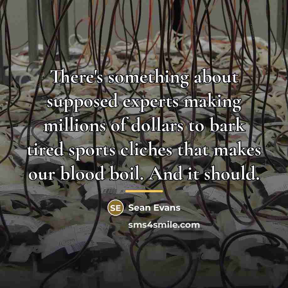 “There's something about supposed experts making millions of dollars to…” quote by Sean Evans