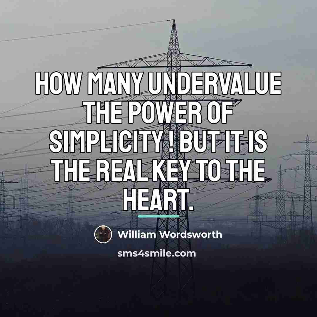 “How many undervalue the power of simplicity ! But it…” quote by William Wordsworth