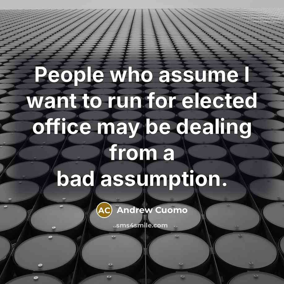 “People who assume I want to run for elected office…” quote by Andrew Cuomo