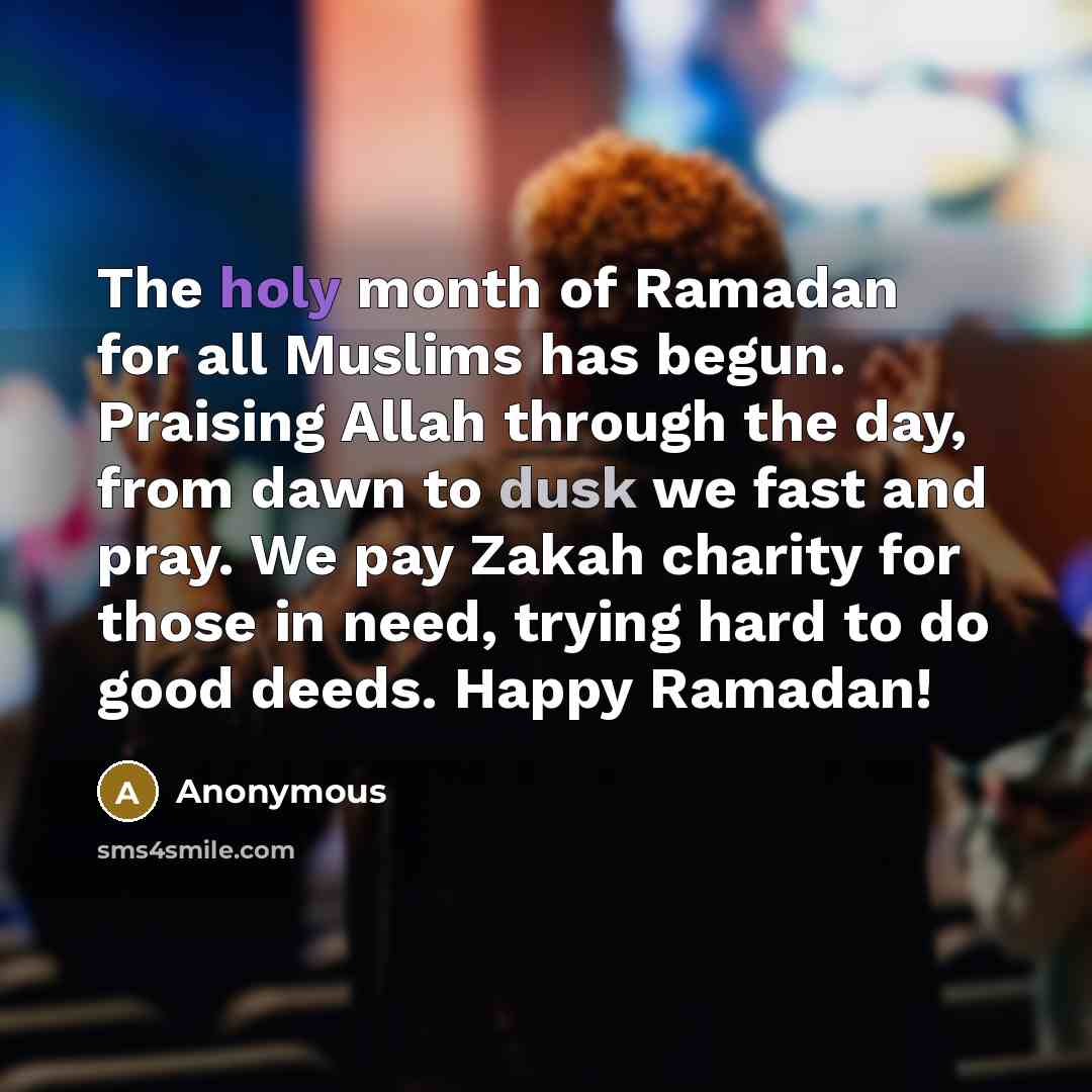“The holy month of Ramadan for all Muslims has begun.…” quote by Anonymous