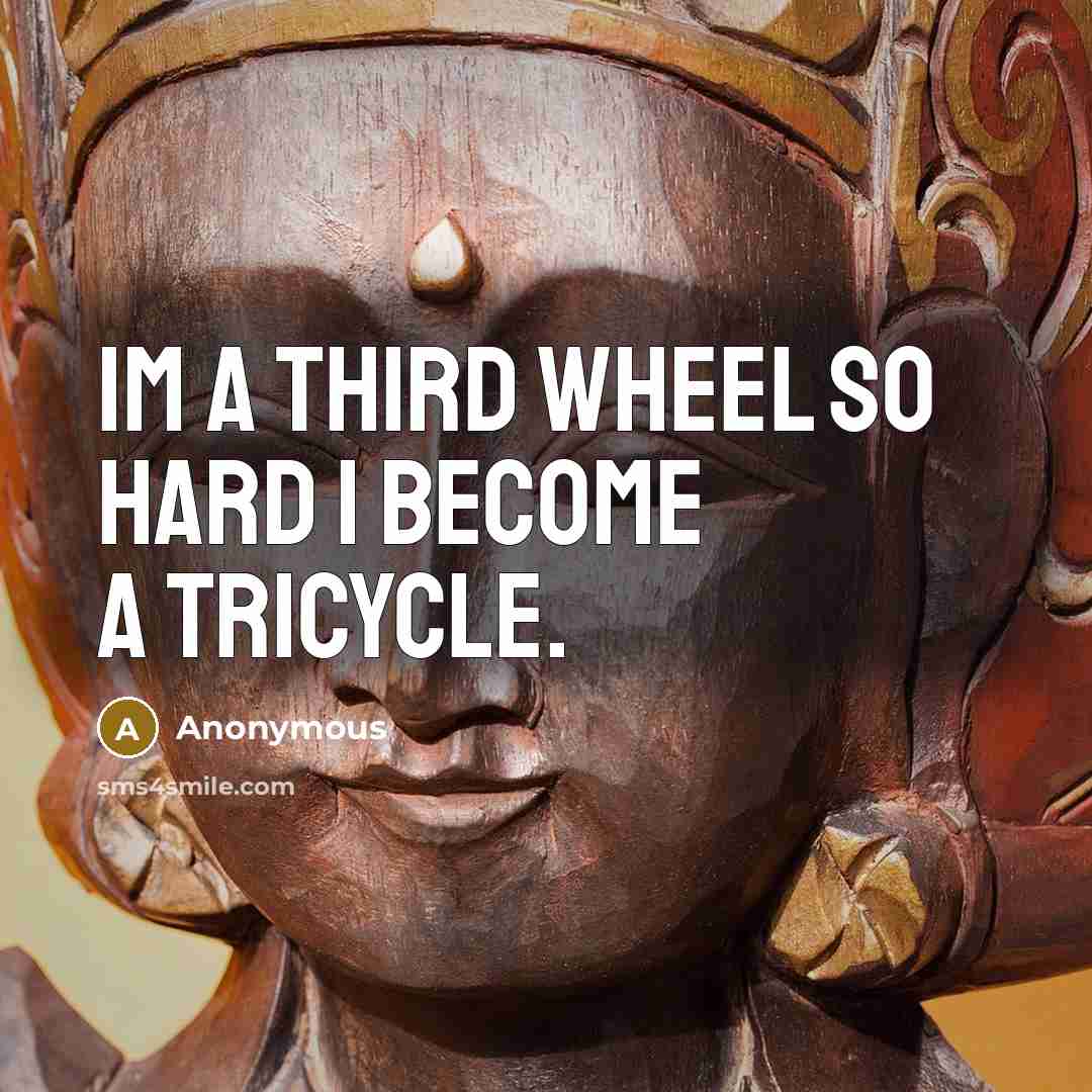 “Im a third wheel so hard I become a tricycle.…” quote by Anonymous