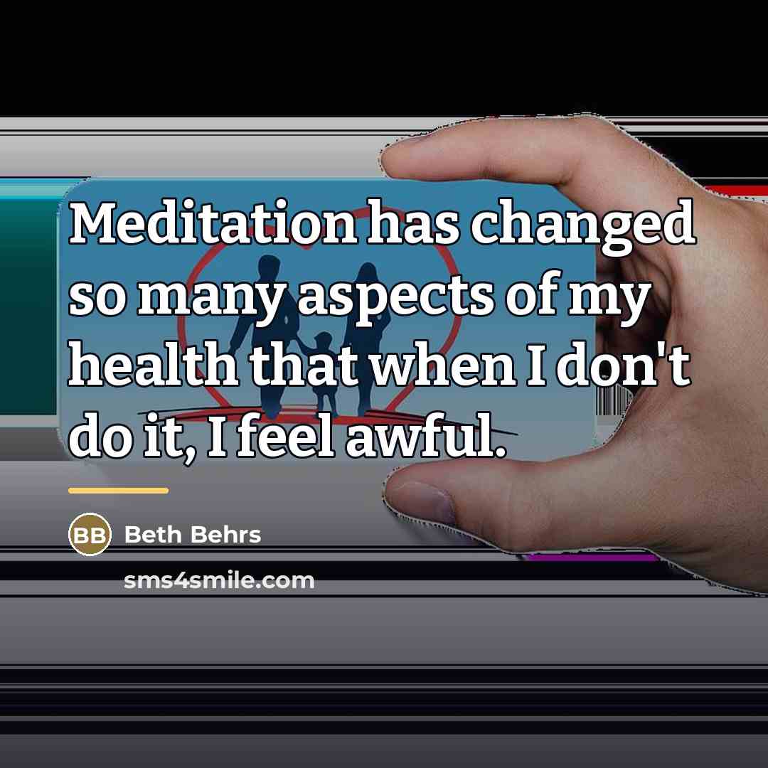 “Meditation has changed so many aspects of my health that…” quote by Beth Behrs