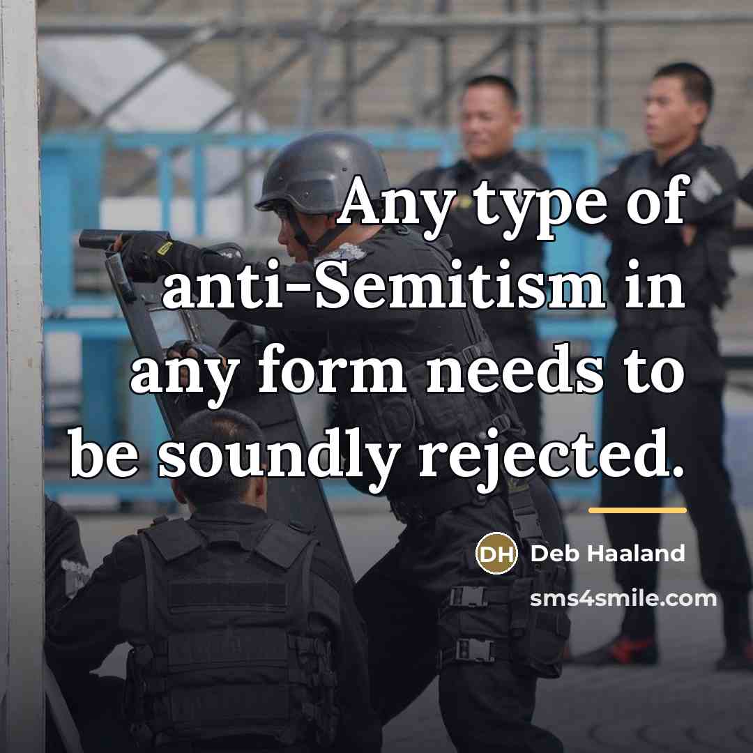 “Any type of anti-Semitism in any form needs to be…” quote by Deb Haaland
