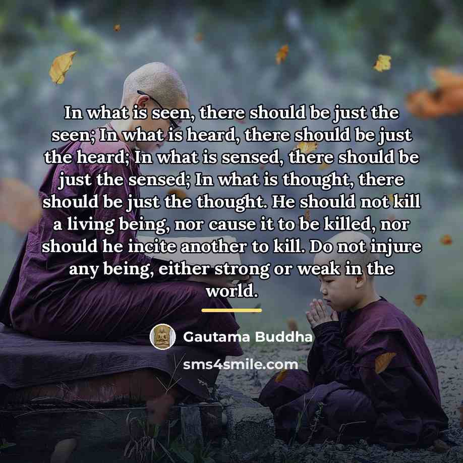 “In what is seen, there should be just the seen;…” quote by Gautama Buddha
