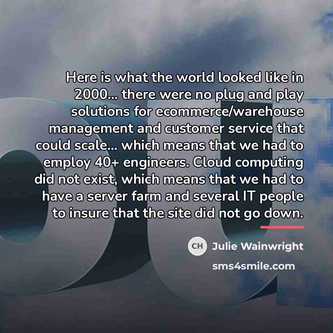 “Here is what the world looked like in 2000... there…” quote by Julie Wainwright