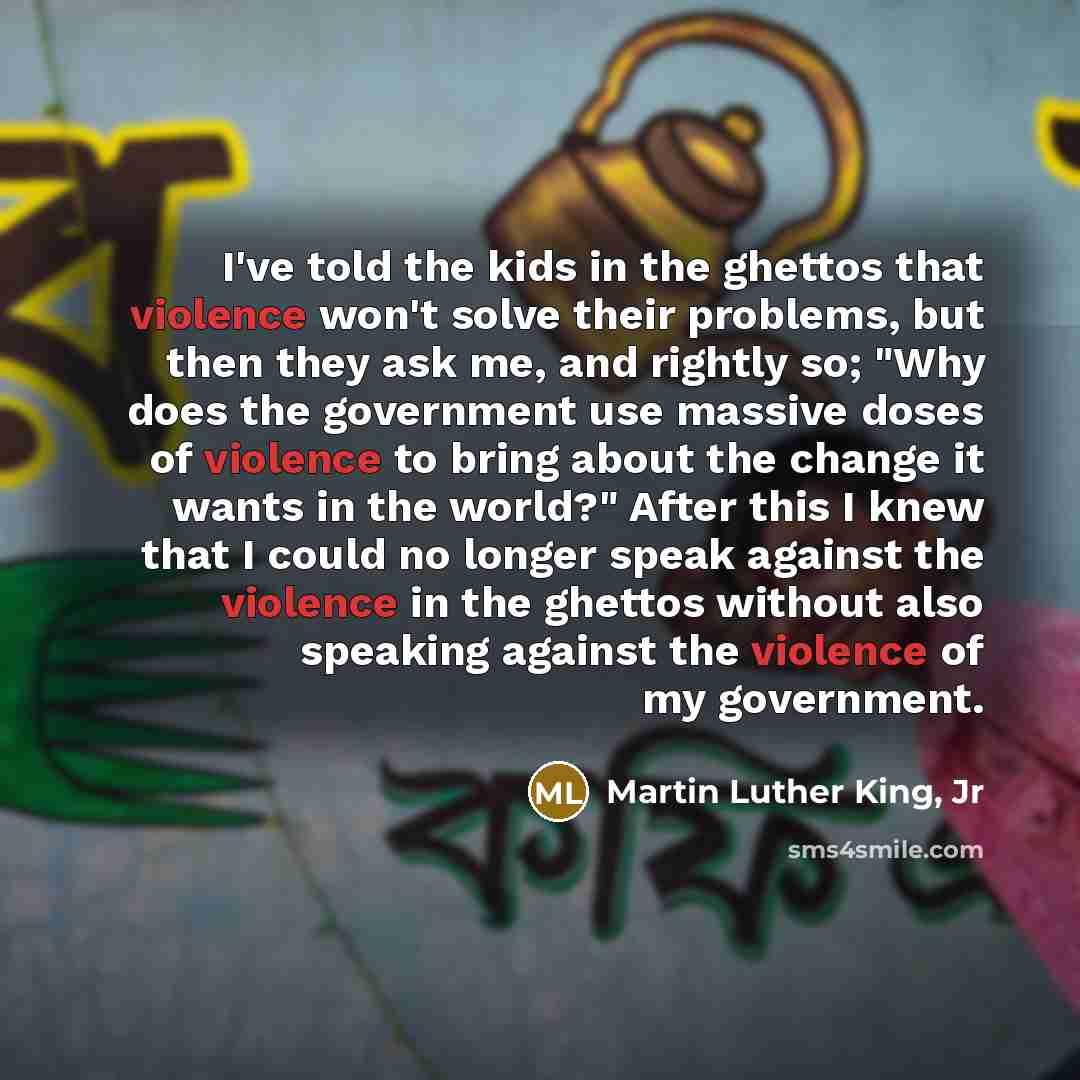 “I've told the kids in the ghettos that violence won't…” quote by Martin Luther King, Jr
