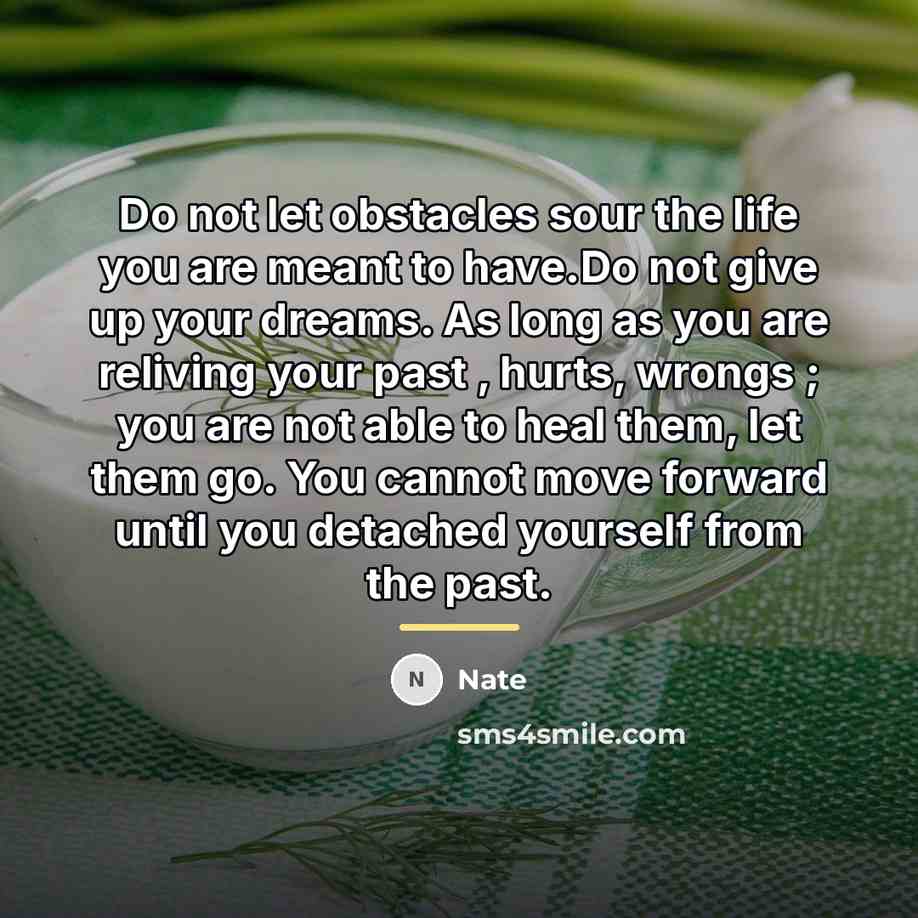 “Do not let obstacles sour the life you are meant…” quote by Nate