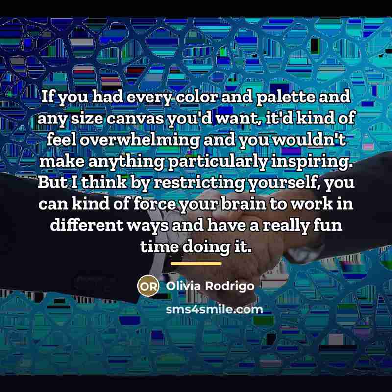 “If you had every color and palette and any size…” quote by Olivia Rodrigo