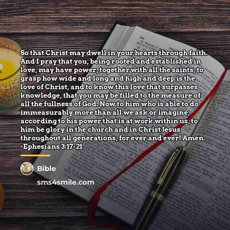 “So that Christ may dwell in your hearts through faith.…” quote by Bible