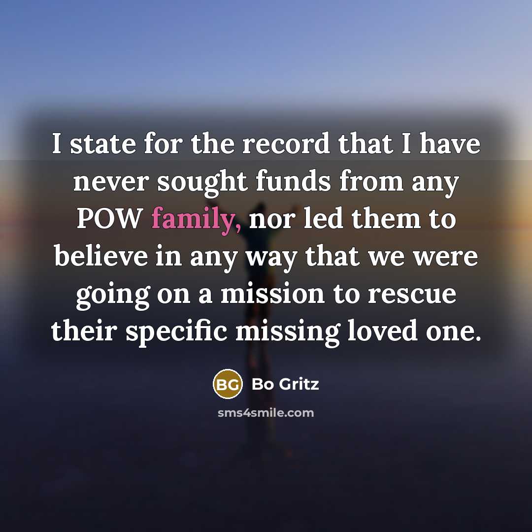 “I state for the record that I have never sought…” quote by Bo Gritz