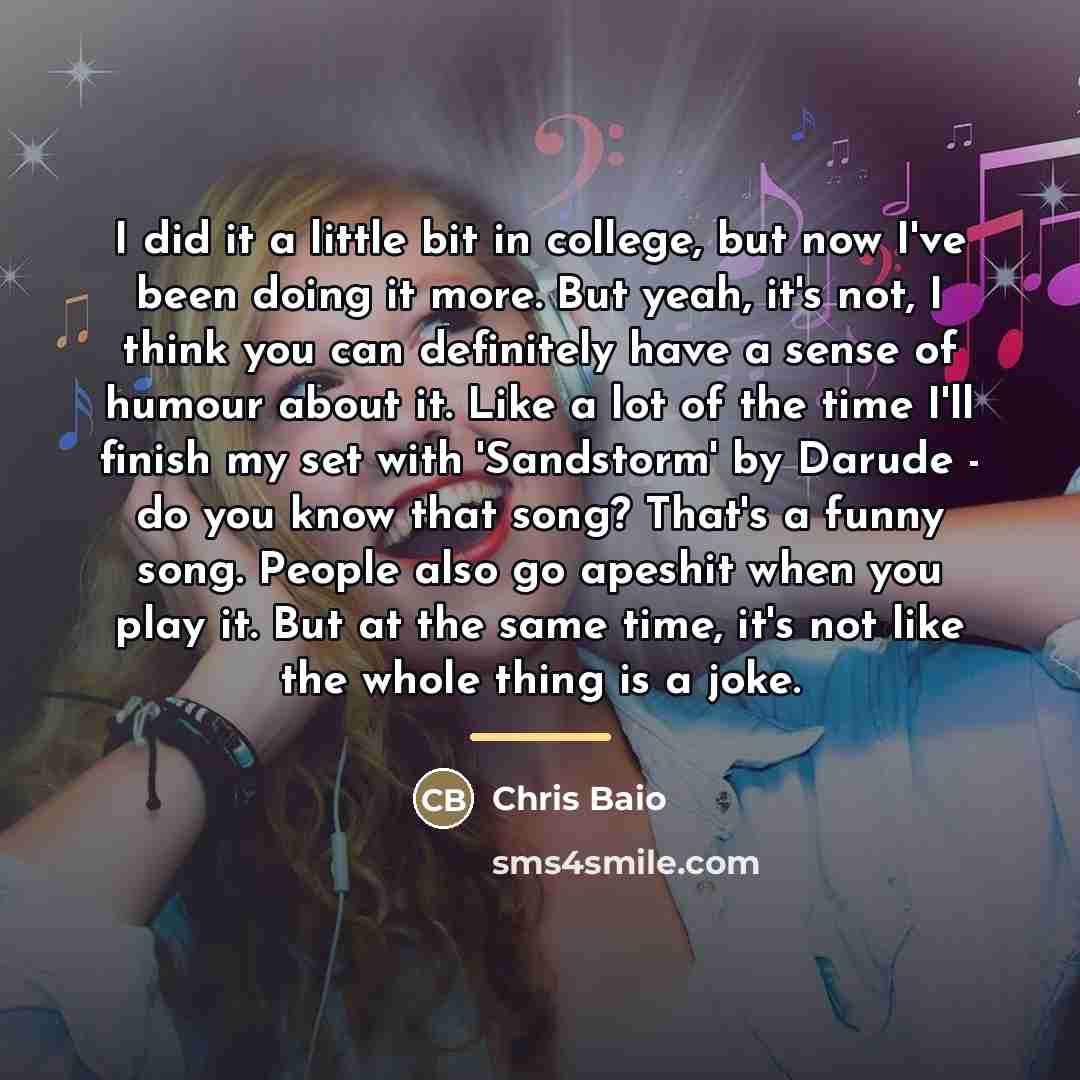 “I did it a little bit in college, but now…” quote by Chris Baio