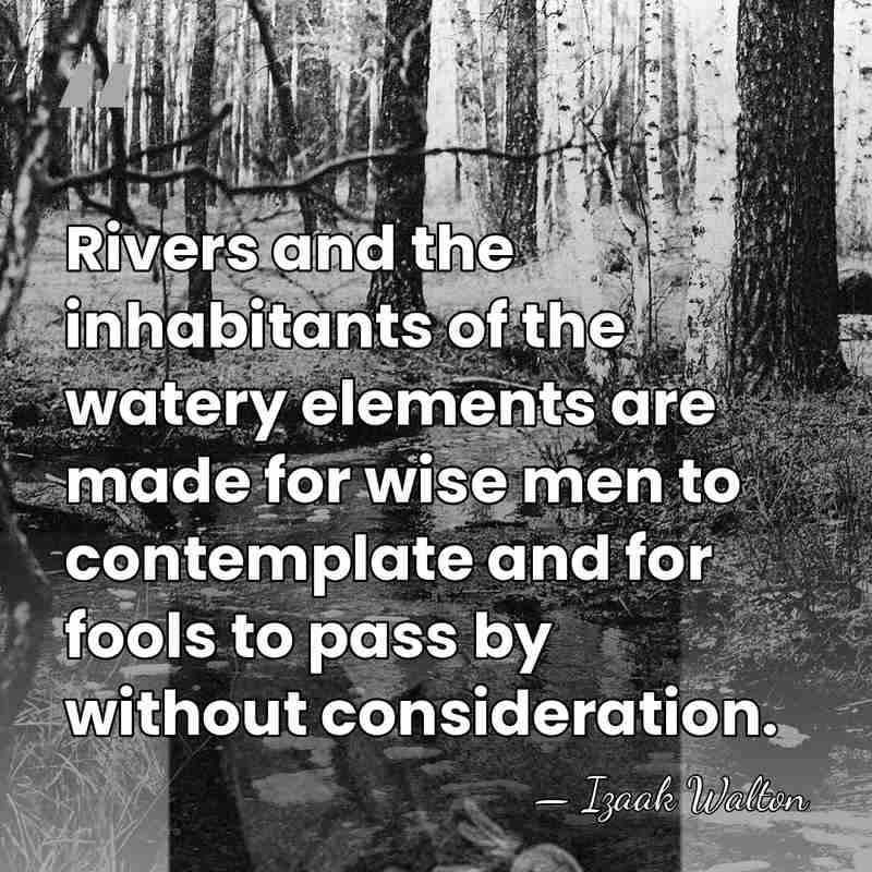 Rivers and the inhabitants of the watery elements are made for wise&hellip; - Izaak Walton