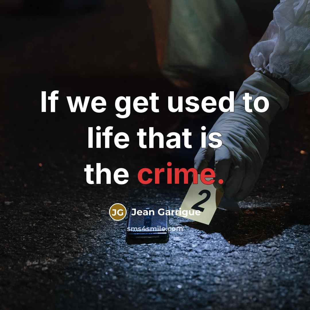 “If we get used to life that is the crime.…” quote by Jean Garrigue