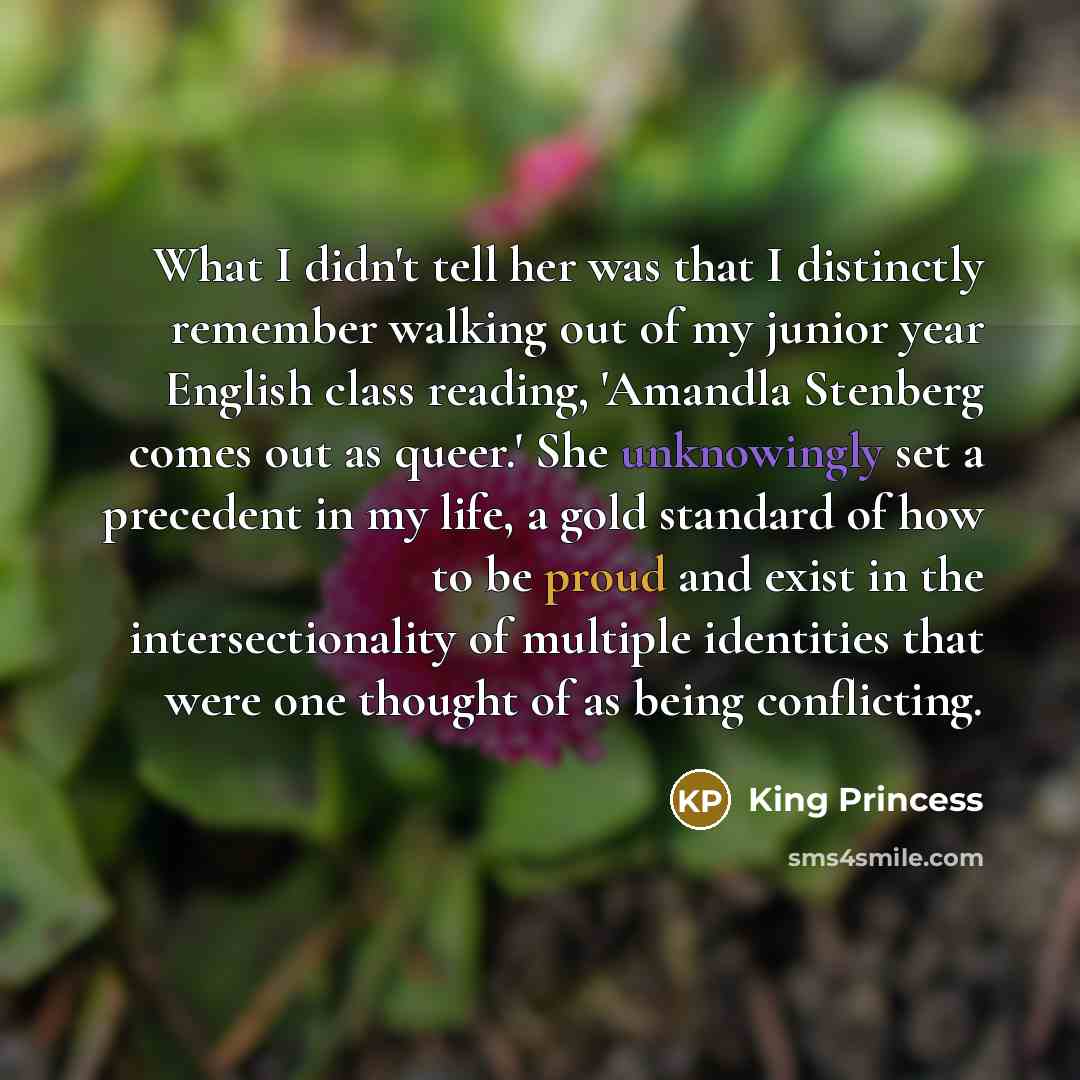 “What I didn't tell her was that I distinctly remember…” quote by King Princess