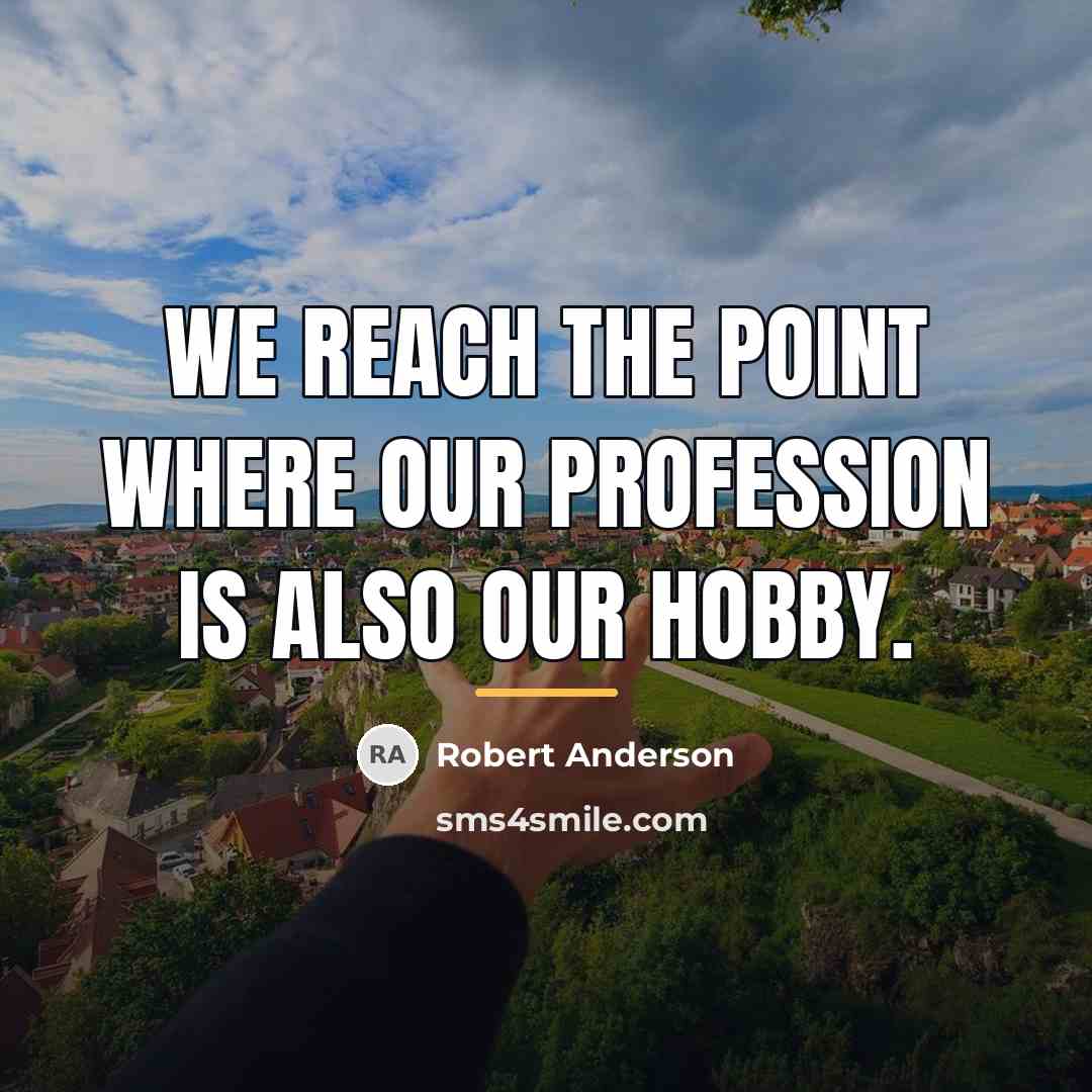 “We reach the point where our profession is also our…” quote by Robert Anderson