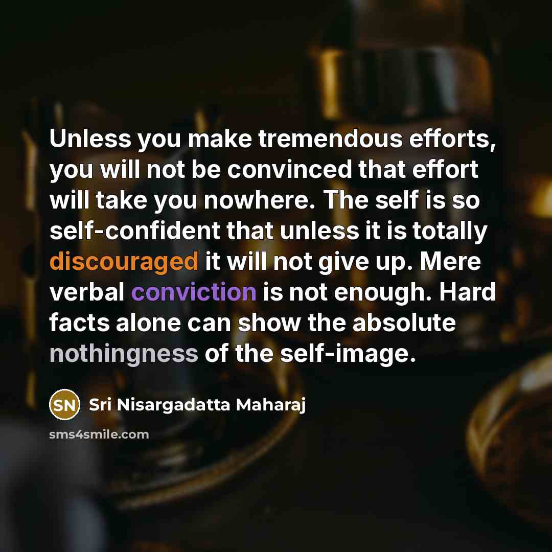 “Unless you make tremendous efforts, you will not be convinced…” quote by Sri Nisargadatta Maharaj