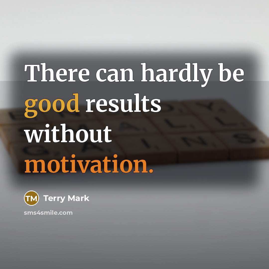 “There can hardly be good results without motivation.” quote by Terry Mark