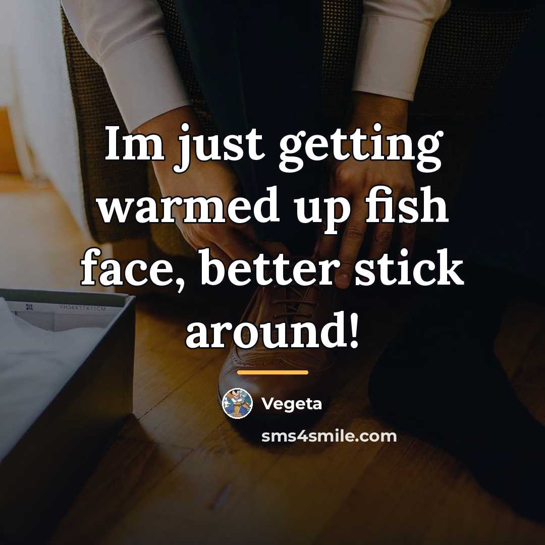 “Im just getting warmed up fish face, better stick around!…” quote by Vegeta