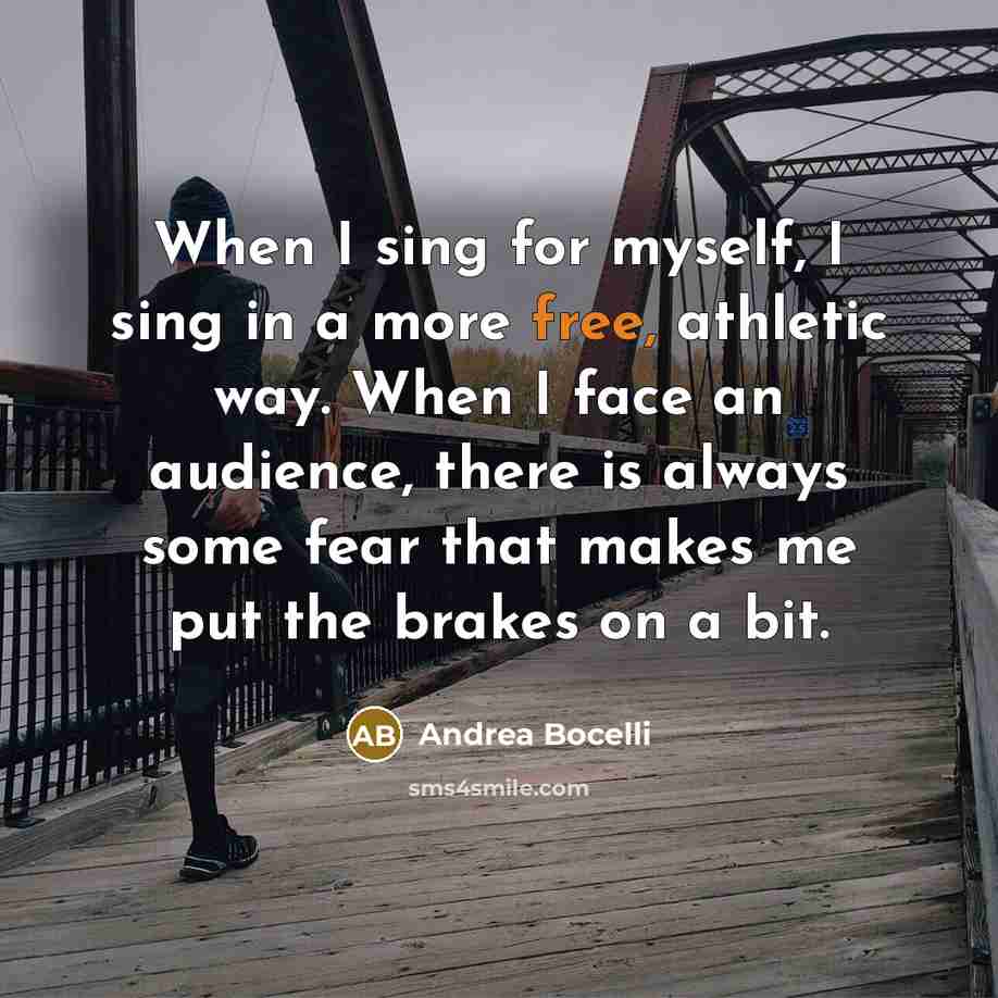 “When I sing for myself, I sing in a more…” quote by Andrea Bocelli