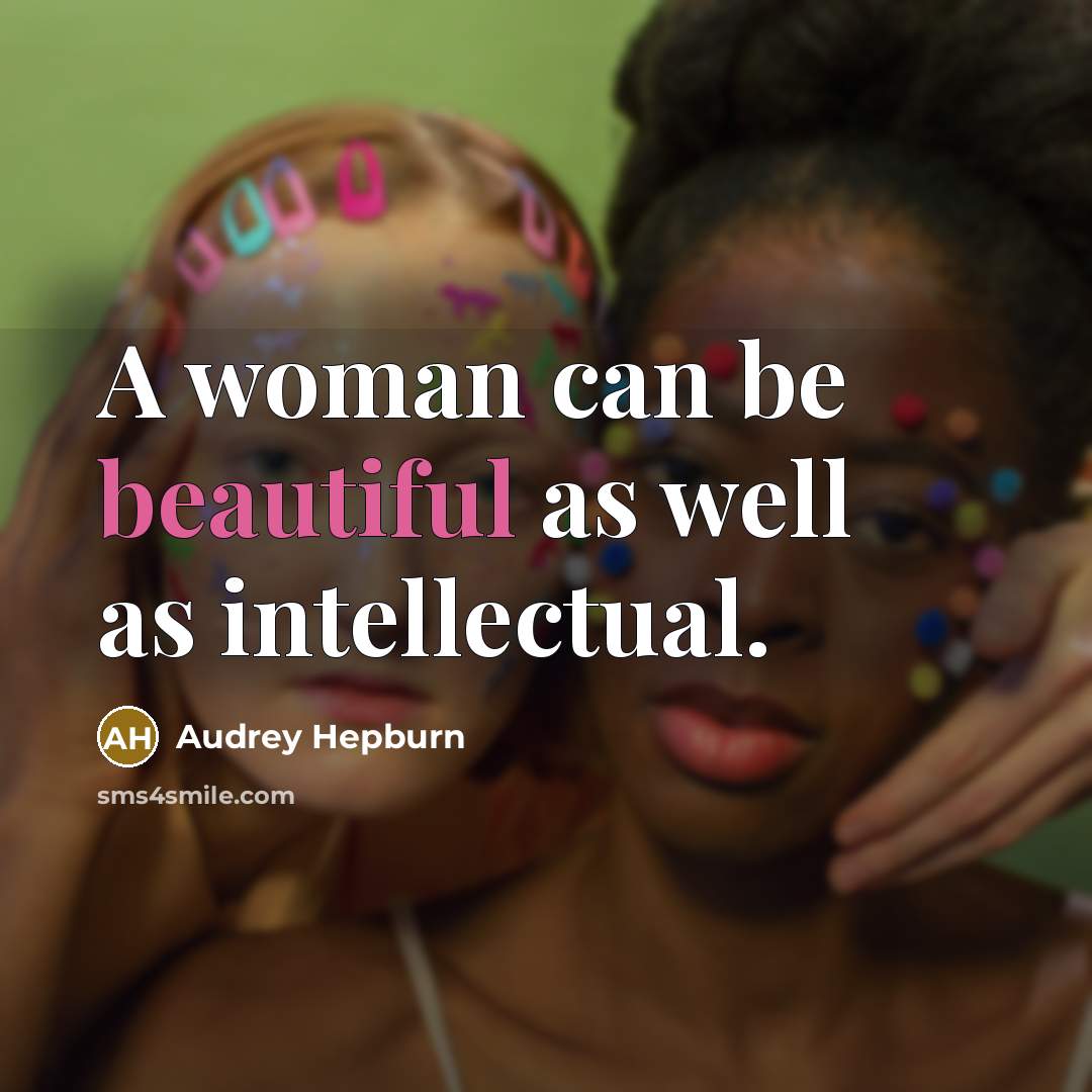 “A woman can be beautiful as well as intellectual.…” quote by Audrey Hepburn