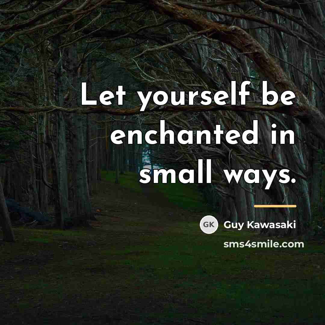 “Let yourself be enchanted in small ways.…” quote by Guy Kawasaki